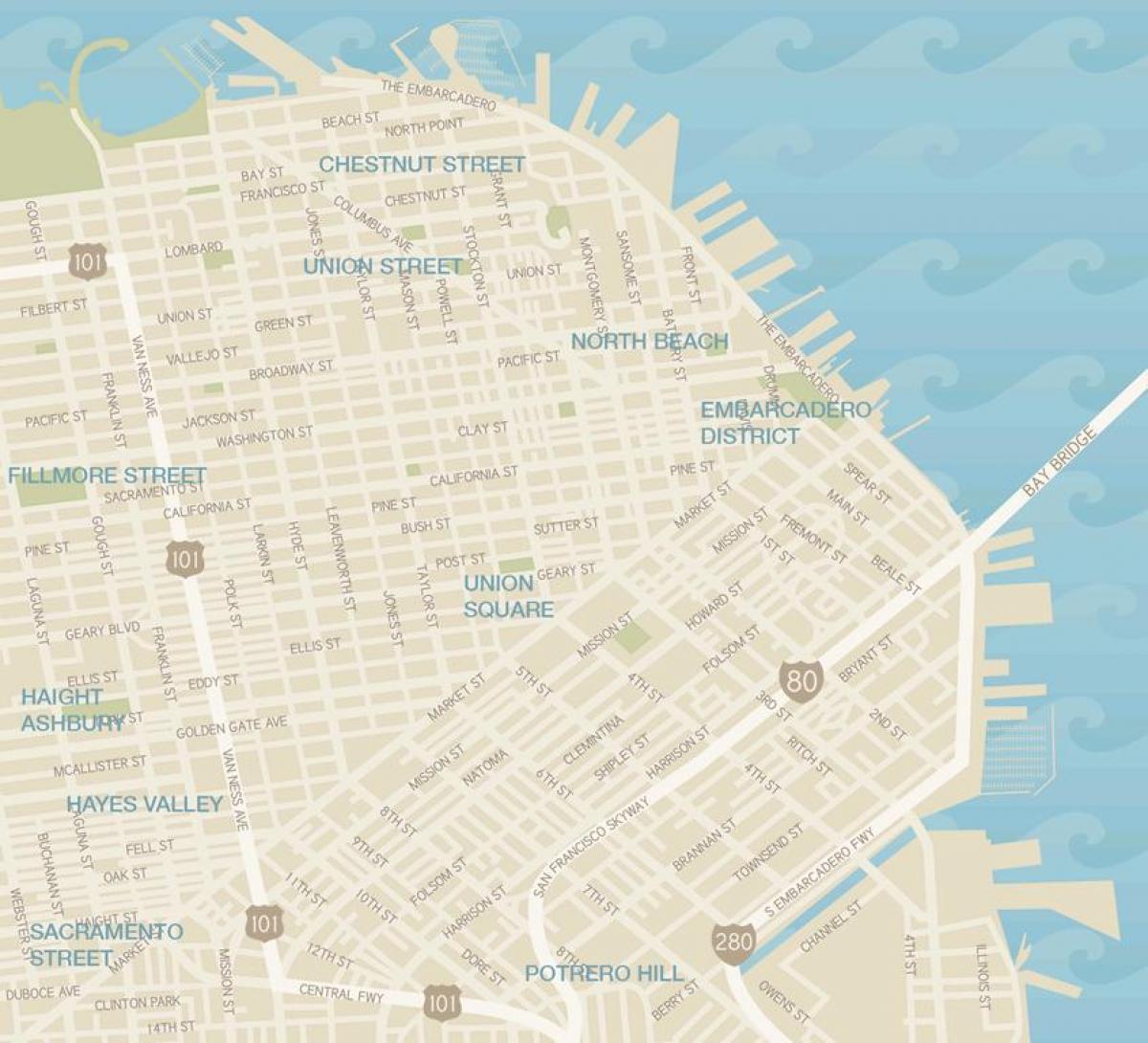 Карта Сан-Францыска Гармент