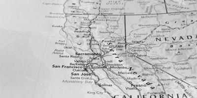 Чорна-белая карта Сан-Францыска