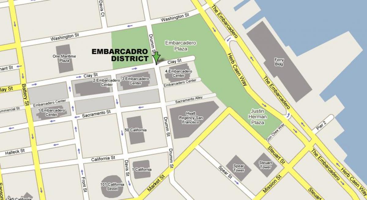 Карта Embarcadero Сан-Францыска