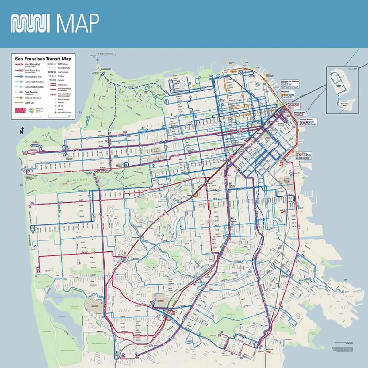 Карта SF Муні плакат