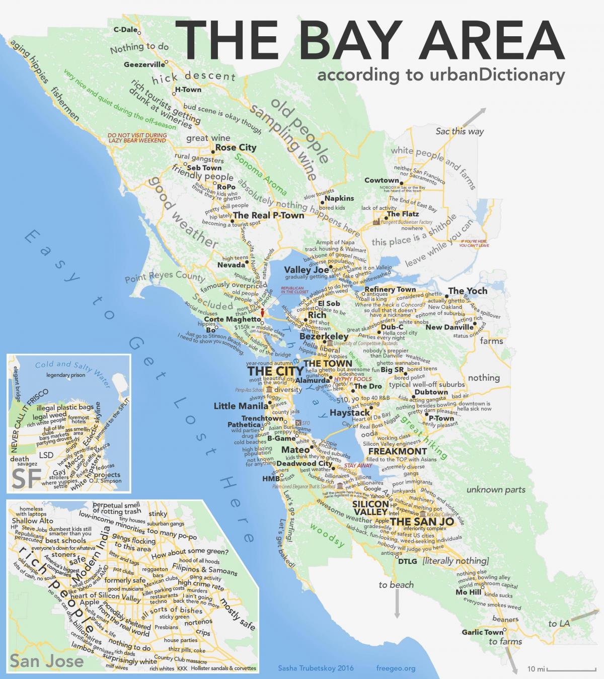 Сан-Францыска Каліфорнія карта