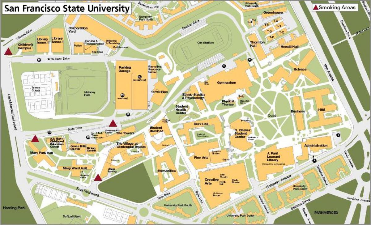 Сан-Францыска дзяржаўнага карту кампуса універсітэта 