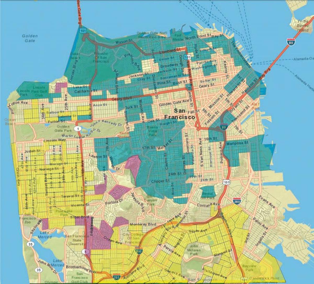 Карта Сан-Францыска ГІС