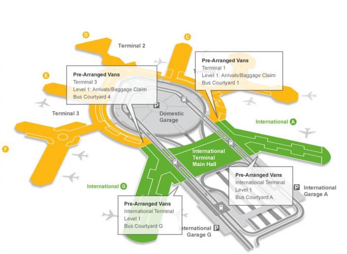 Карта Сан-Францыска аэрапорт атрымання багажу 