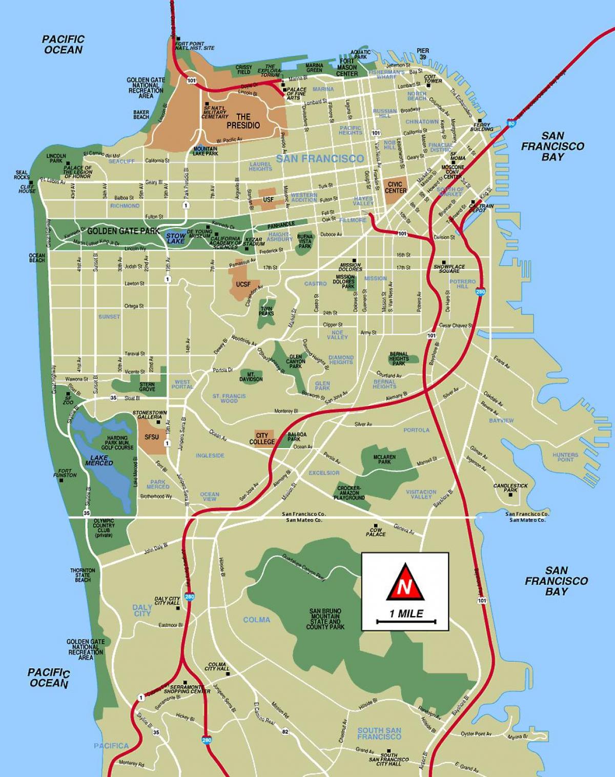 Сан-Францыска парк карта
