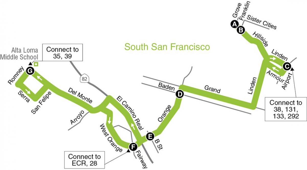 Карта Сан-Францыска пачатковай школы