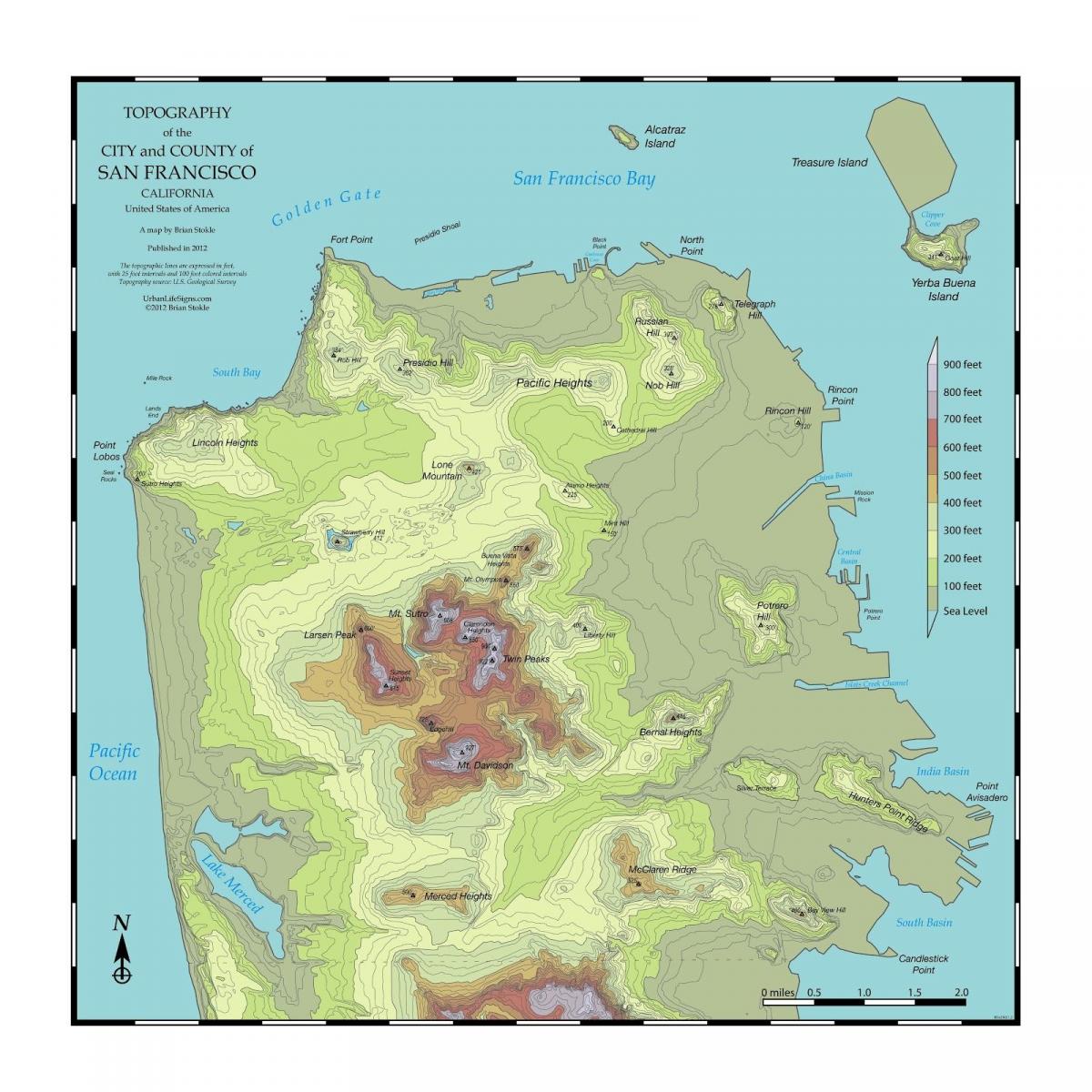 Карта Сан-Францыска топо