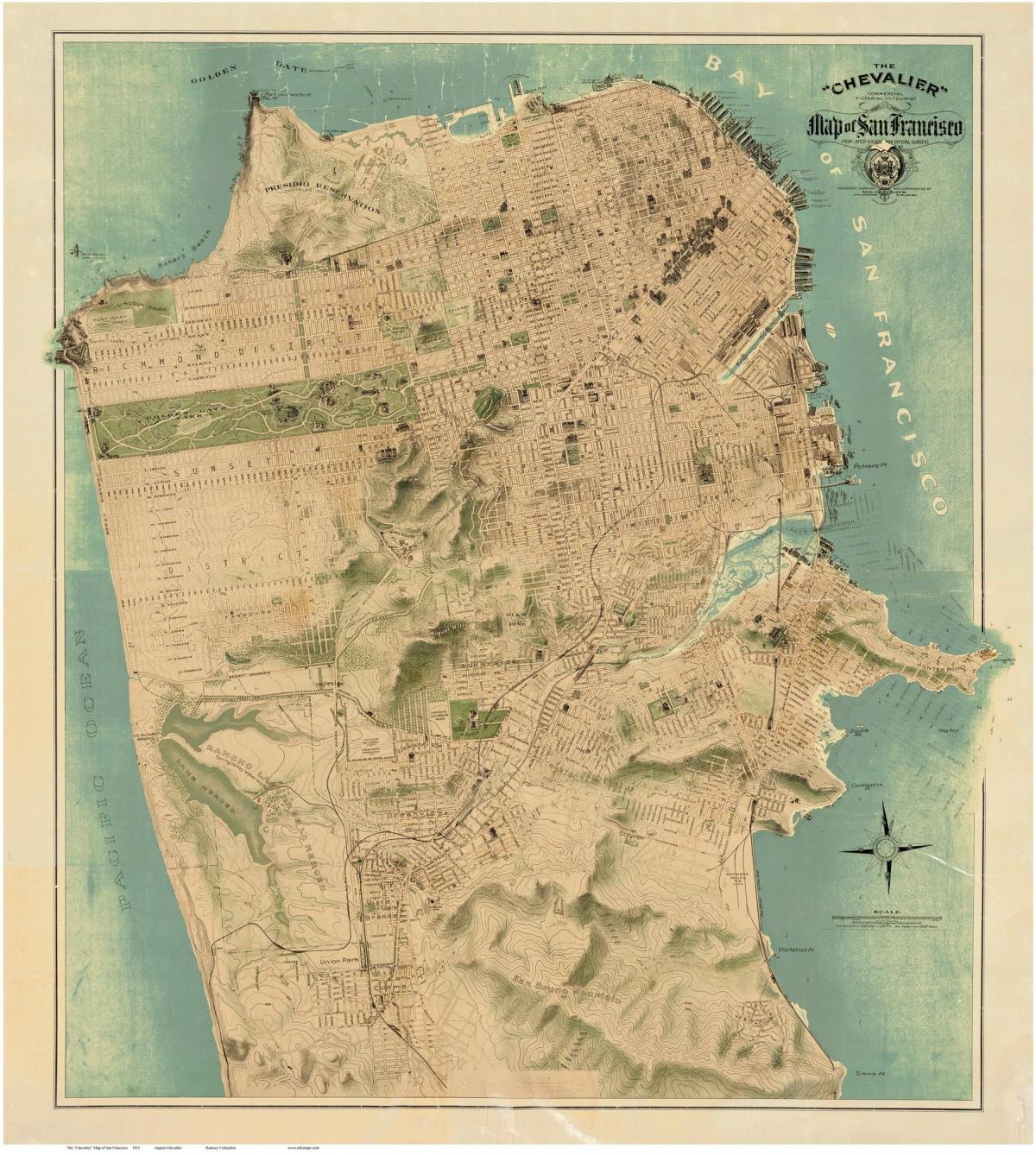 Карта Старога Сан-Францыска 