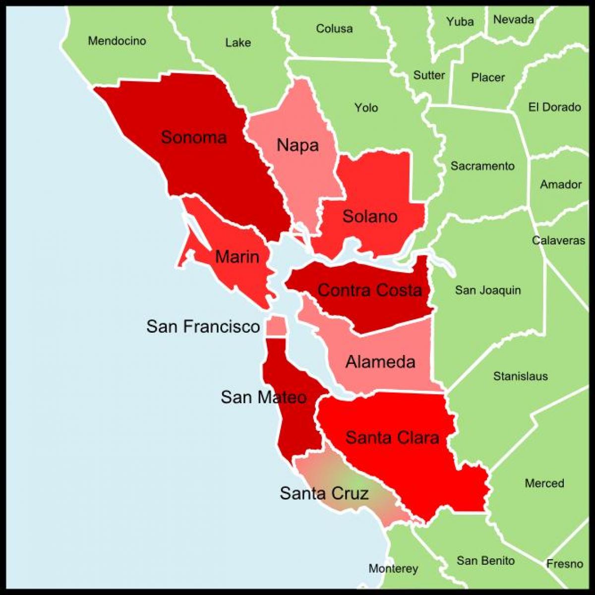 Сан-Францыска карта акругі