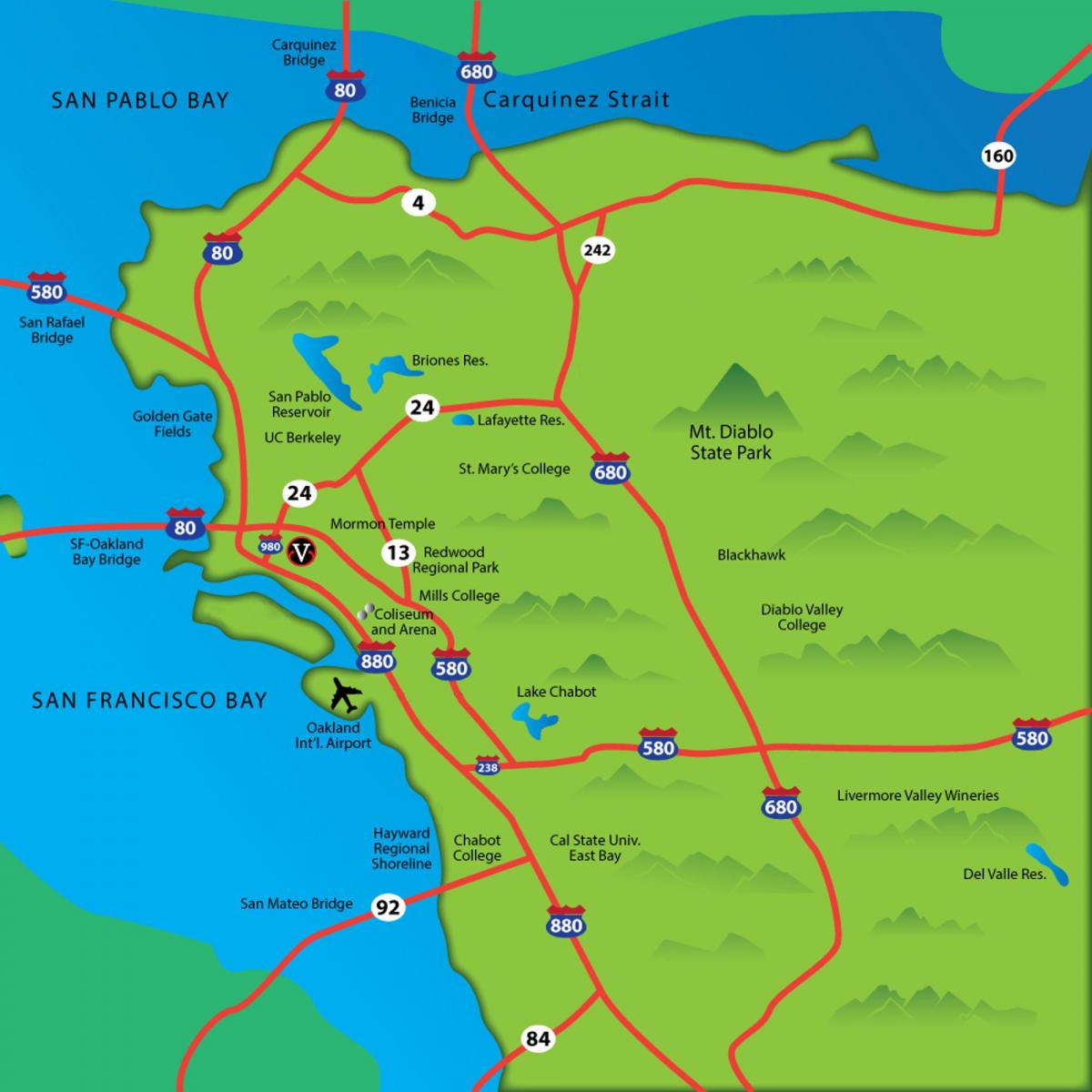 заходні заліў Каліфорнія карта