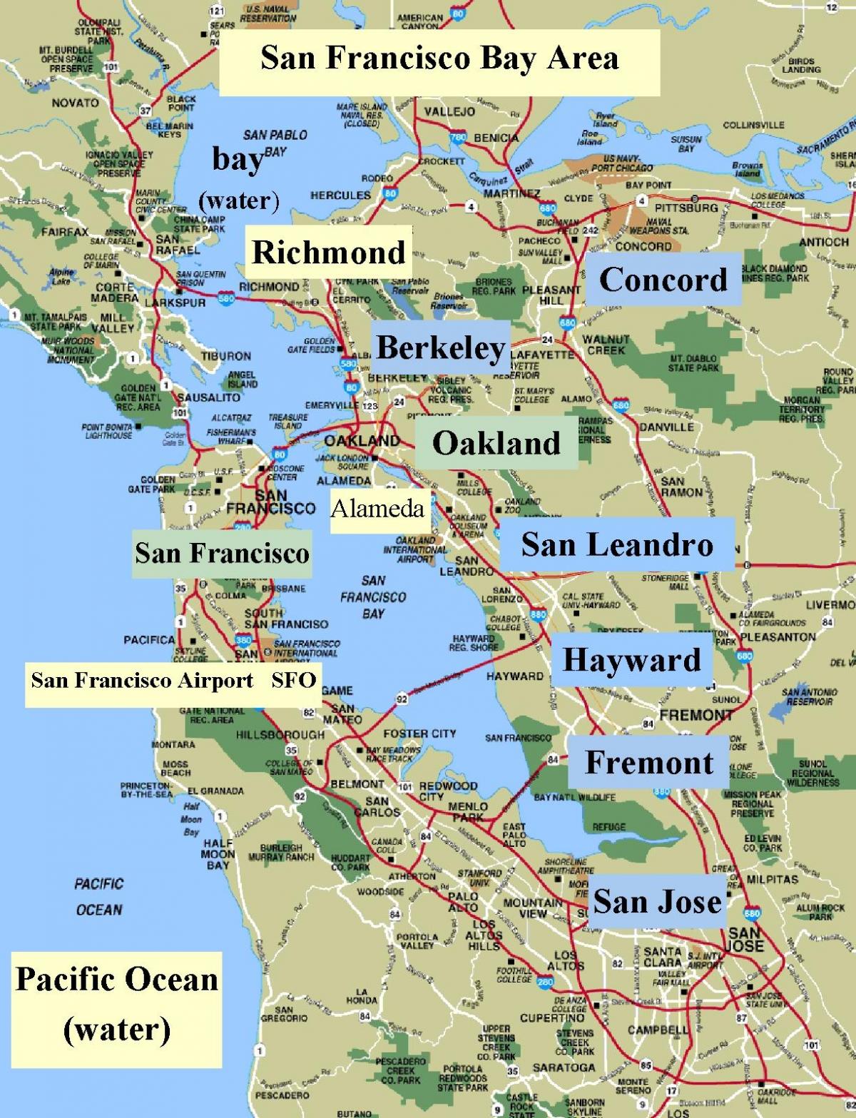 карта Сан-Францыска, Каліфорнія
