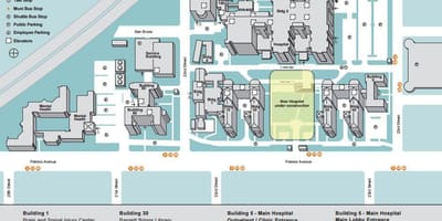 Карта UCSF медыцынскі цэнтр 