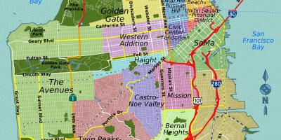 Карта вуліц Сан-Францыска, Каліфорнія