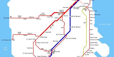 Сан-Францыска карта метро